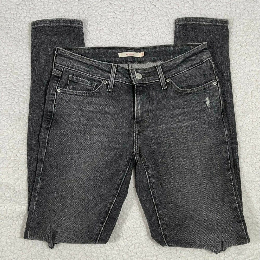 Levi 711 Skinny Distressed Ripped Jeans Size 26